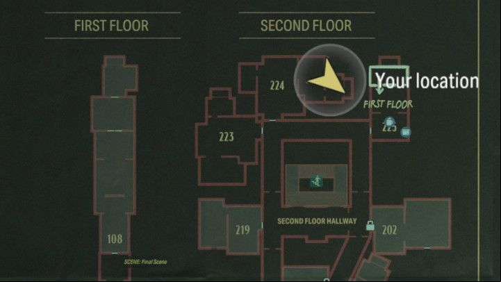 After reaching the 2nd floor of the Oceanview Hotel, go to room 224 (use the map) - Alan Wake 2: All Words of Power - Alan - Initiation - Alan Wake - Alan Wake 2 Guide