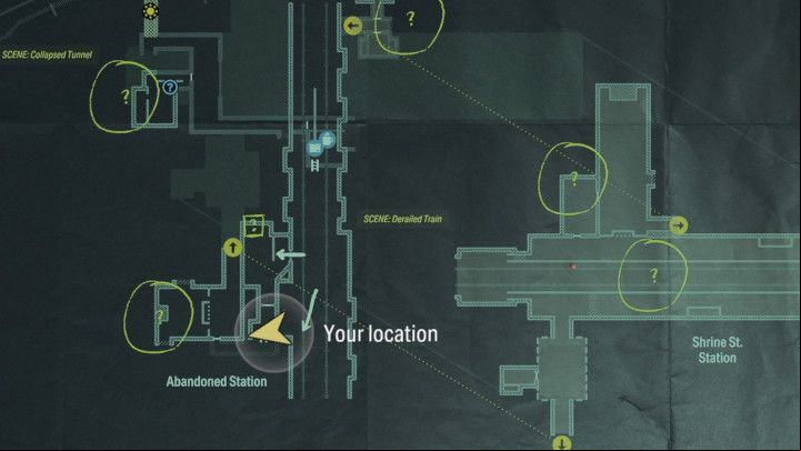 Upon reaching the room with a ladder in the southern part of the map, head to the alley, where you will be guided by the yellow arrows - Alan Wake 2: All Words of Power - Alan - Initiation - Alan Wake - Alan Wake 2 Guide