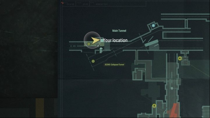 The next word can be found behind the collapsed tunnel - Alan Wake 2: All Words of Power - Alan - Initiation - Alan Wake - Alan Wake 2 Guide