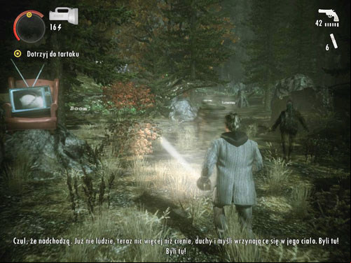Keep on running until you get into woods - Alan Wake: DLC 1 The Signal Part 2 - walkthrough - Walkthrough - Alan Wake Game Guide & Walkthrough