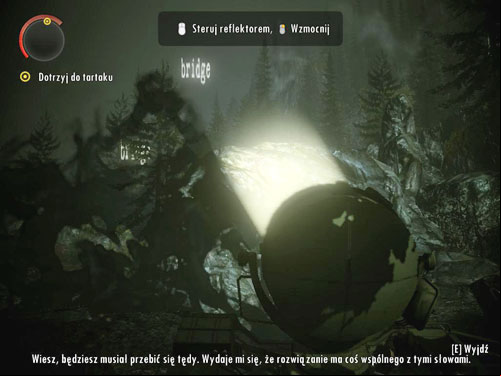 Youll get to the place with large company lamp (turret) and flying words (bridge) - Alan Wake: DLC 1 The Signal Part 2 - walkthrough - Walkthrough - Alan Wake Game Guide & Walkthrough