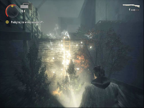 After listening to it, go to the left where youll be attacked by several enemies - Alan Wake: DLC 1 The Signal Part 3 - walkthrough - Walkthrough - Alan Wake Game Guide & Walkthrough