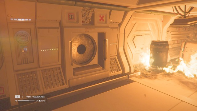 Get out of the elevator and enter the vent to go around the fire - Go back to Taylor with the medicine - Walkthrough - Alien: Isolation - Game Guide and Walkthrough