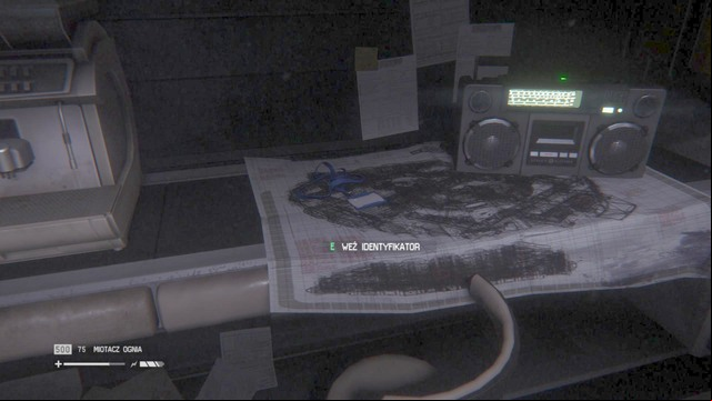 An ID Tag lies on a shelf next to the radio in the Server Farm - Lorenz Systech Spire - Missing persons and Archive Logs - Alien: Isolation - Game Guide and Walkthrough