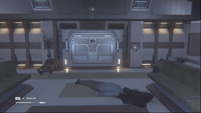 Wait for Ricardo to open the door, then exit the room and head toward the transit district of Solomons Habitation Tower - Find Samuels in Seegson Synthetics - Walkthrough - Alien: Isolation - Game Guide and Walkthrough