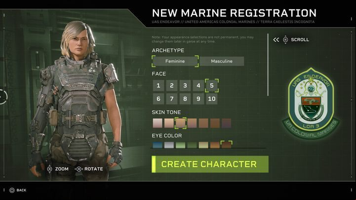 The creator isn't very complex - Aliens: Fireteam Elite: Character creator - Basics - Aliens Fireteam Elite Guide
