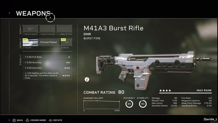 To modify a weapon, select it in the weapons tab or your character's menu, then select mods - Aliens Fireteam Elite: Configuring weapons - Basics - Aliens Fireteam Elite Guide