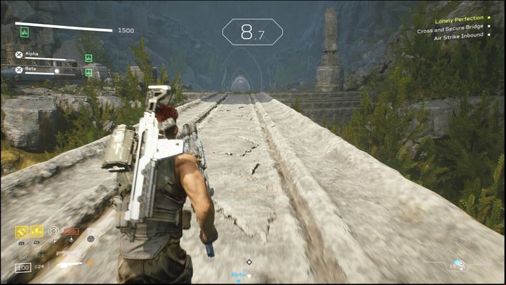 Opening the gate to the bridge will take some time, so you will need to repel the Xenomorph attack for a little while - Aliens: Fireteam Elite: Insertion - walkthrough - Giants in the ground - Aliens Fireteam Elite - guide, how to read