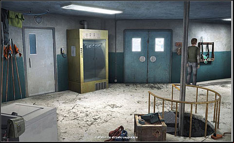 Leave the lab and locate the weapon rack - take a tranquilizer riffle - Gather equipment for studying bears - Day 1 - Alpha Polaris - Game Guide and Walkthrough