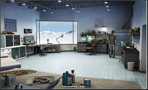 Go to the fume hood (upper right corner of the room) and open it - Clean the bones - Day 1 - Alpha Polaris - Game Guide and Walkthrough