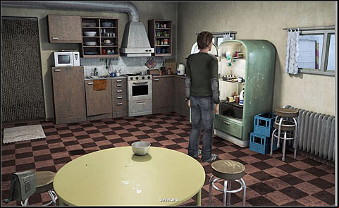 Open the fridge and take a household cream from the top shelf - Bombe Alaska - Day 2 - Alpha Polaris - Game Guide and Walkthrough