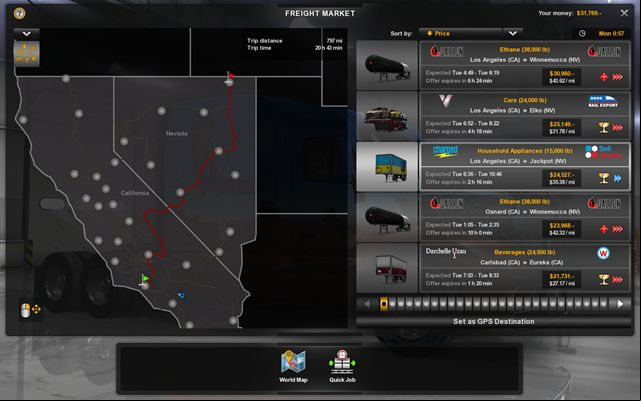 The consignment market is similar to quick orders - Consignment - Job market - American Truck Simulator - Game Guide and Walkthrough