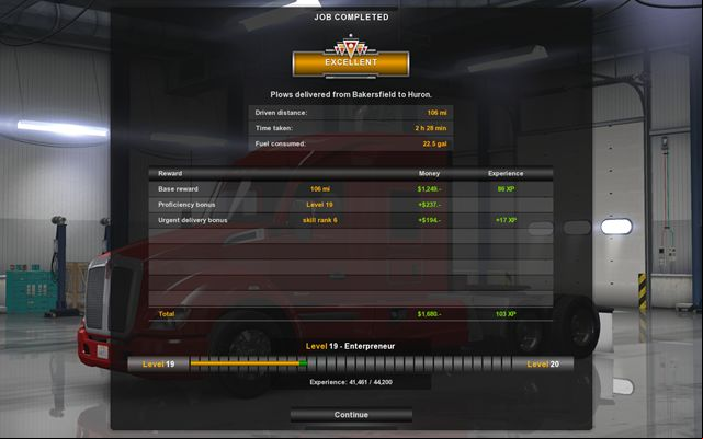Here you can check the summary as well - Consignment - Job market - American Truck Simulator - Game Guide and Walkthrough