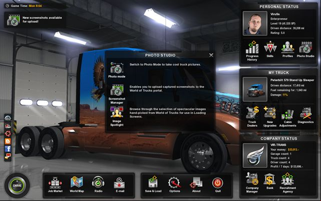 Photo-mode has a variety of options that allows creating a professional photography - Photo studio - Interface - American Truck Simulator - Game Guide and Walkthrough
