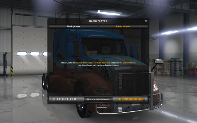 To listen to radio stations you must select one of the available stations or modify the live_streams - Radio and music player - Driving your truck across the States - American Truck Simulator - Game Guide and Walkthrough