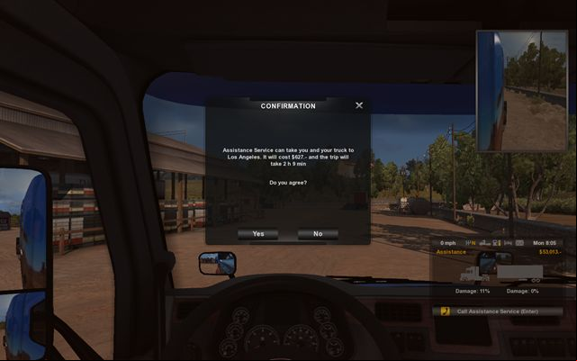 The help will automatically take the truck and trailer to the closest city - Accident and calling emergency services - Driving your truck across the States - American Truck Simulator - Game Guide and Walkthrough