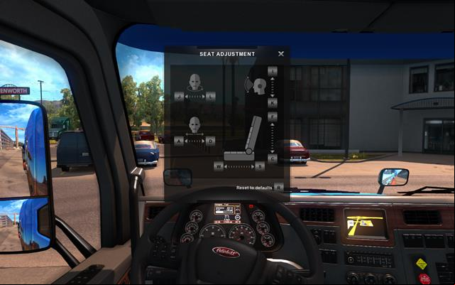 Setting seat is an option mostly for players using Oculus Rift virtual reality glasses - Setting mirrors, lights and seat - Driving your truck across the States - American Truck Simulator - Game Guide and Walkthrough