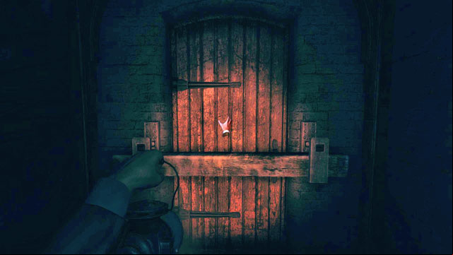 Door blocked with a latch. - The Basement | Walkthrough - Walkthrough - Amnesia: A Machine for Pigs Game Guide