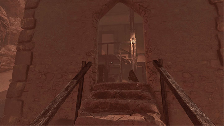 Squeeze your way through the rocks in a small ravine and walk through a narrow plank - Amnesia Rebirth: The Town - walkthrough, secrets - Walkthrough - Amnesia Rebirth Guide