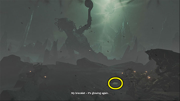 Stop at the place shown in the picture where you can see a large statue - Amnesia Rebirth: The Dark World - walkthrough, secrets - Transition description - Amnesia Rebirth Guide