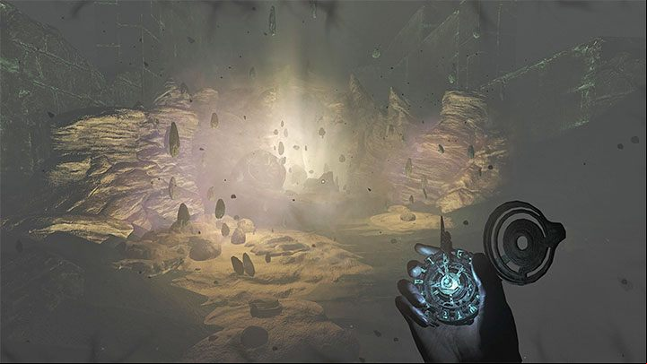 Go forward and about the amulet's indications - Amnesia Rebirth: The Dark World - walkthrough, secrets - Transition description - Amnesia Rebirth Guide