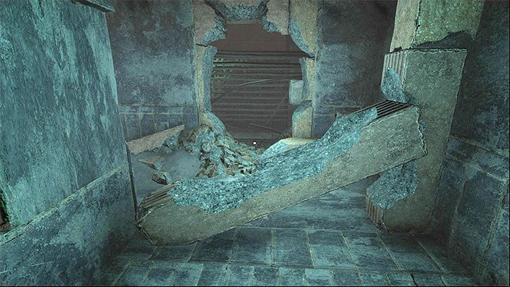 Keep moving, but when you reach the place shown in the picture, don't go through the hole in the wall right away - Amnesia Rebirth: The Theater - walkthrough, secrets - Walkthrough - Amnesia Rebirth Guide