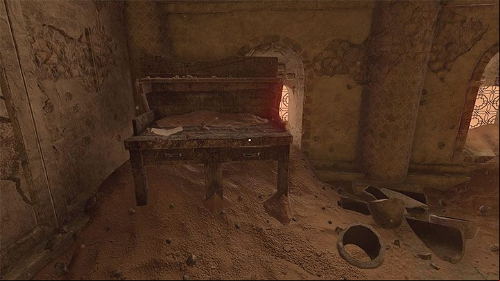 Go down the stairs and in front of you, you will find a workbench with another secret - The Arsenal: Sulfur Note - Amnesia Rebirth: The Arsenal - walkthrough, secrets - Transition description - Amnesia Rebirth Guide