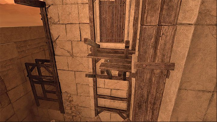 Walk through the scaffolding until you reach the place shown in the picture - Amnesia Rebirth: The Arsenal - walkthrough, secrets - Transition description - Amnesia Rebirth Guide