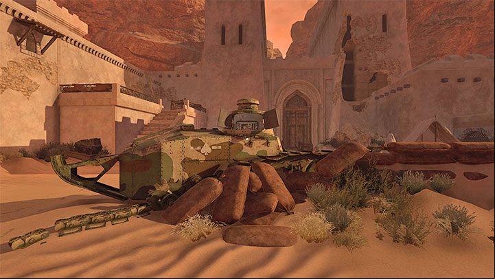 Go towards the exit from the arsenal to return to the courtyard of The Fortress - Amnesia Rebirth: The Arsenal - walkthrough, secrets - Transition description - Amnesia Rebirth Guide