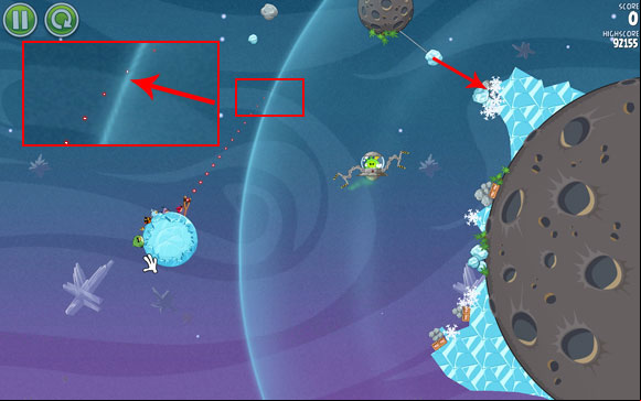 As before, the boss fight isn't difficult, but requires more luck than the previous levels, because the flying machine of the Pig King behaves in an unpredictable and random way - Level 2-30 - Cold Cuts - Angry Birds Space - Game Guide and Walkthrough