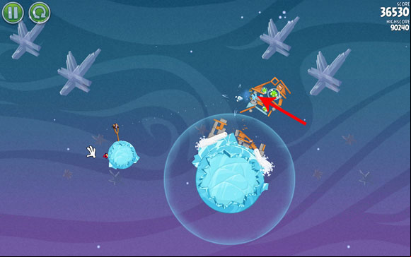 You should see roughly the same view as pictured above - Level 2-24 - Cold Cuts - Angry Birds Space - Game Guide and Walkthrough