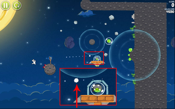 Another lever requiring precision and good timing - Level 1-25 - Pig Bang - Angry Birds Space - Game Guide and Walkthrough