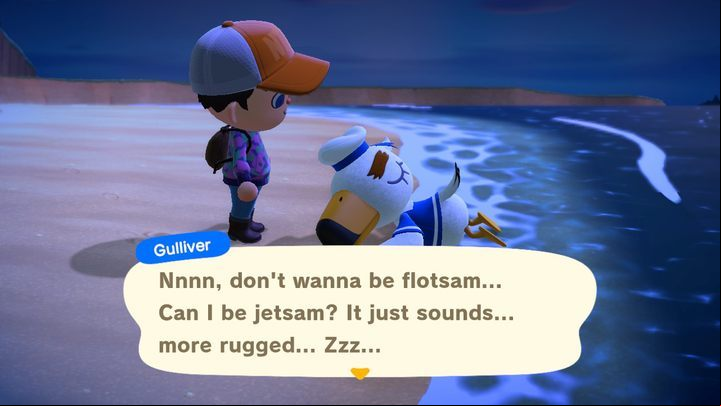 Its not easy to wake up Guliver. - ACNH: Gulliver - how to help, what to do? Rewards - Characters visiting the island - Animal Crossing New Horizons Guide