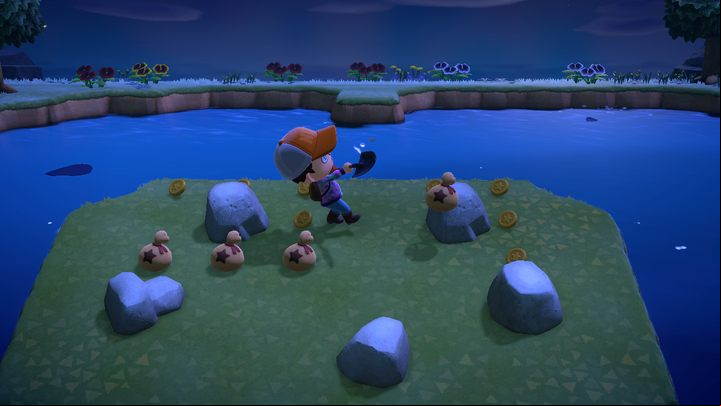 An island full of rocks is a gold mine. - ACNH: Easy bells - how to quickly make money? - Gameplay mechanics - Animal Crossing New Horizons Guide