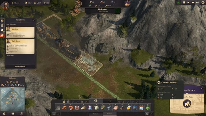 When you start producing steel, you will be able to build a Weapon Factory - Anno 1800: Chapter 2 - A Sign of Fire Walkthrough - Campaign - Anno 1800 Game Guide