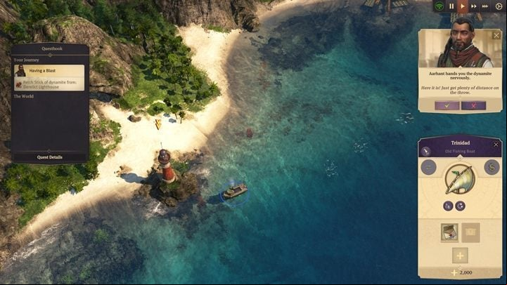 The beginning of your adventure is quite unusual, because instead of building a city, you take control of the ship - Anno 1800: Chapter 1 - A Tale of Two Brothers Walkthrough - Campaign - Anno 1800 Game Guide