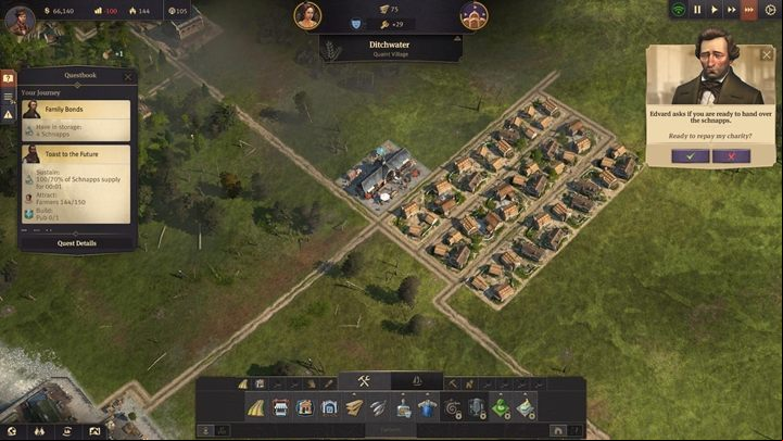 Your business with Schnapps has attracted the attention of Uncle of the main character, who demands that you give away 4x Schnapps - Anno 1800: Chapter 1 - A Tale of Two Brothers Walkthrough - Campaign - Anno 1800 Game Guide