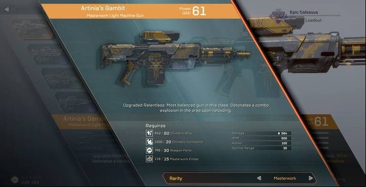 Only then you can use the blueprint, and you already have the weapon - Can you craft Legendary equipment in Anthem? - Crafting - Anthem Guide