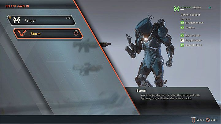 If you want to change your Javelin, you have to press the Javelin button in the Forge menu (default buttons are triangle on PS4 and Y on XONE) - How to change the Javelin and its equipment in Anthem? - Javelin Classes - Anthem Guide