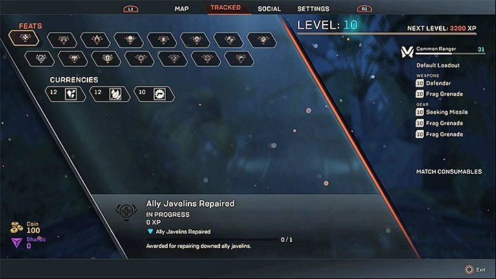 Feats are one of the challenges categories in Anthem - How to gain XP faster in Anthem? - Basics - Anthem Guide