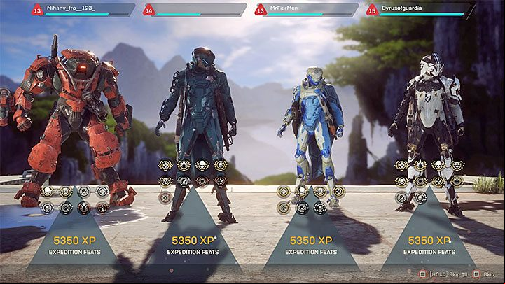 You get XP after you complete a mission or end Freeplay mode - Anthem Guide