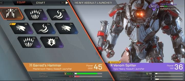 With increasing your javelins power, you increase its combat efficiency and, more importantly, improves your chances to find better loot in order to upgrade your javelin even more - How to increase javelins strength in Anthem? - Javelin Classes - Anthem Guide