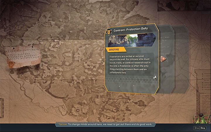 You can get this contract from the notice board near the Freelancer kiosk (you dont have to speak with Yarrow) - Freelancers | Anthem Agent Missions Walkthrough - Agent Missions - Anthem Guide