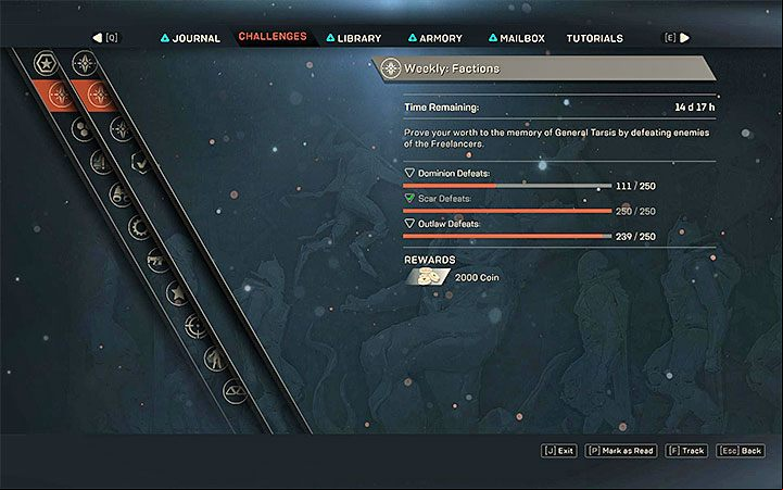 You get various rewards, e - Daily, weekly, and monthly challenges in Anthem - Basics - Anthem Guide
