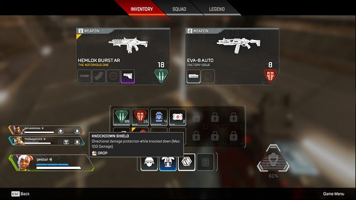 During the game, youll encounter 4 levels of the knockdown shield - What is a Knockdown Shield and how to use it in Apex Legends? - FAQ - Apex Legends Guide