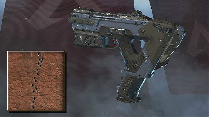 The screenshot above shows the spray pattern of Alternator (medium range) - SMG in Apex Legends - Weapons - Apex Legends Guide
