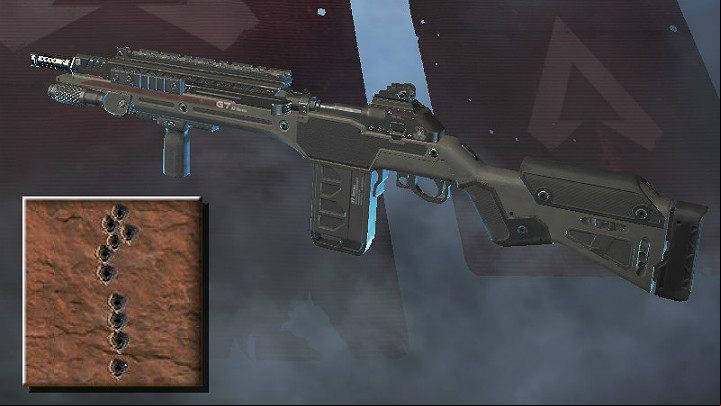 The screenshot above shows the spray pattern for G7 Scout - Sniper rifles in Apex Legends - Weapons - Apex Legends Guide