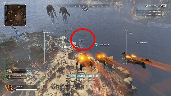 The Supply Ship flies over the Kings Canyon every time a new match starts - The best landing spots in Apex Legends - The match and rounds - Apex Legends Guide