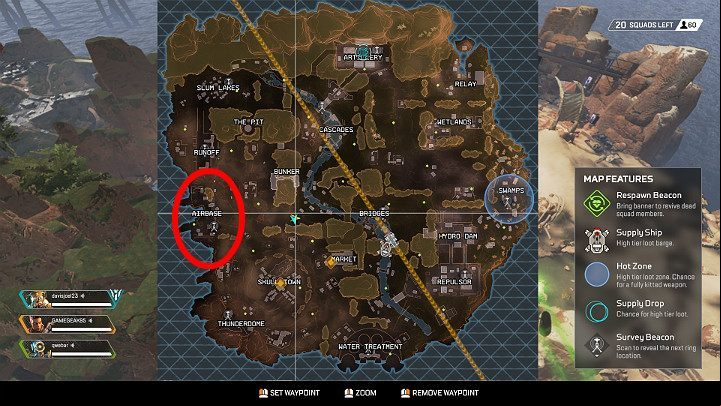 The Airbase is located at the edge of the map - this place isnt as popular among other players - The best landing spots in Apex Legends - The match and rounds - Apex Legends Guide