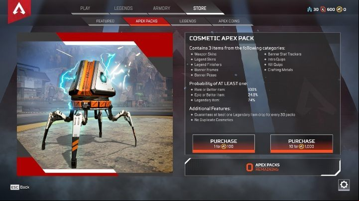 Apex coins are a currency - In-game currencies in Apex Legends - Currency and Apex packs - Apex Legends Guide